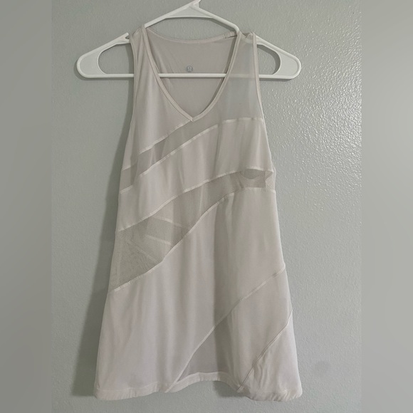 White Lululemon V neck tank top. Size small - Picture 2 of 3